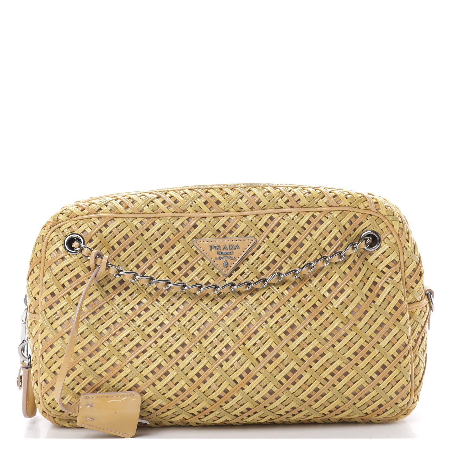 Prada Vernice Madras Camera Bag Quarzo 1 of 13