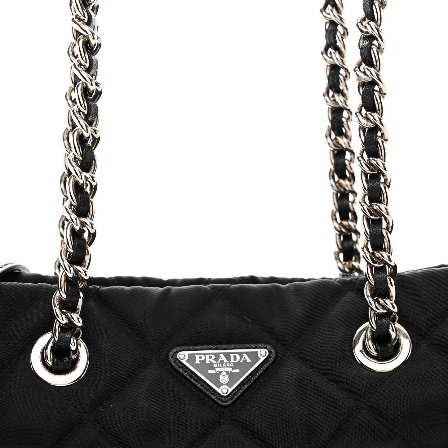 Nylon Tessuto Impuntu Quilted Tote Black