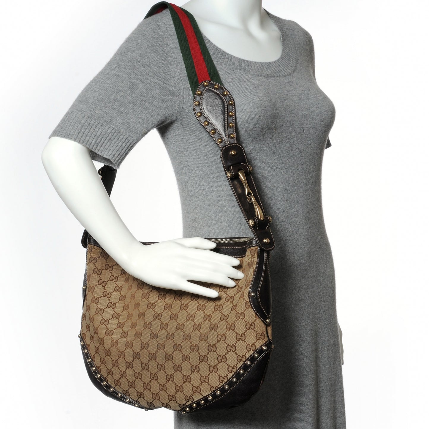 Monogram Pelham Studded Shoulder Bag Ebony