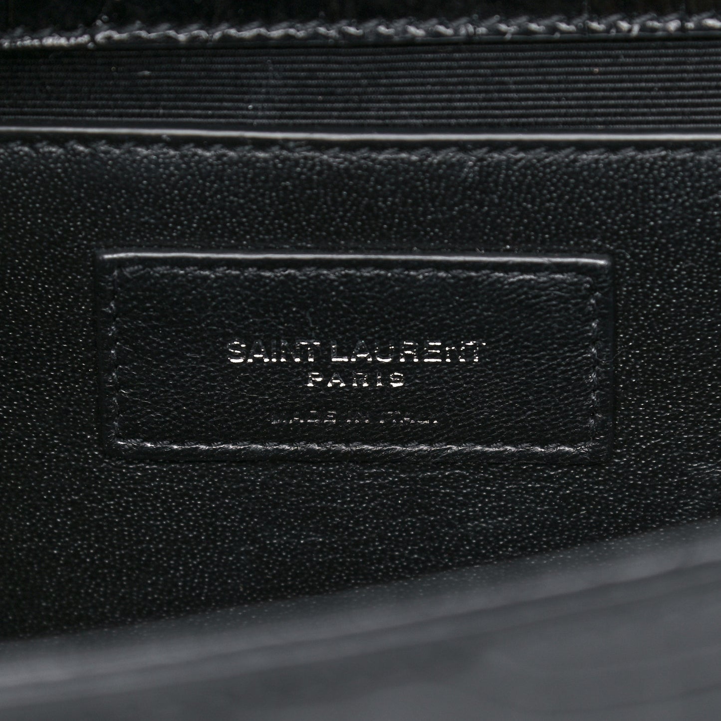 Calfskin Crocodile Embossed Medium Classic Monogram Kate Tassel Satchel Black