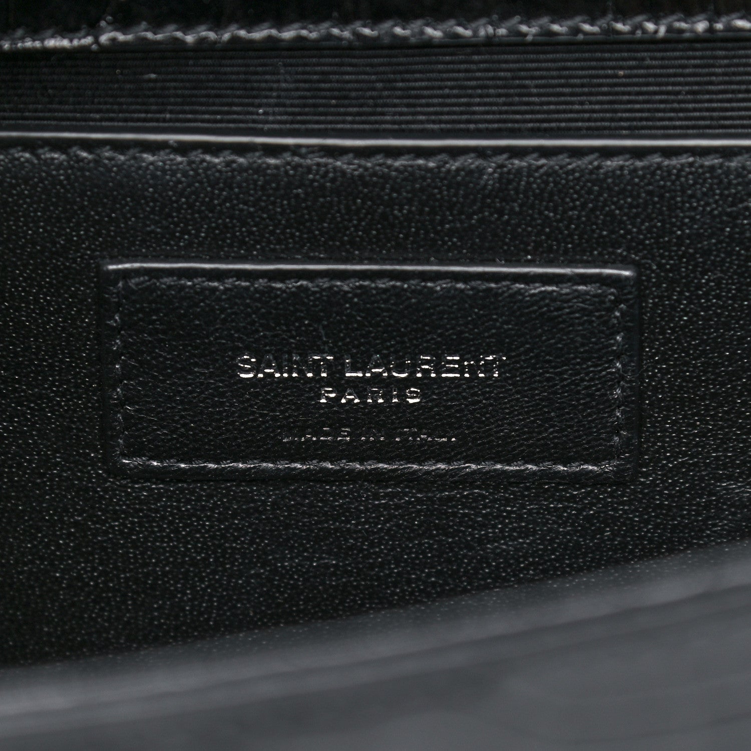 Saint Laurent Calfskin Crocodile Embossed Medium Classic Monogram Kate Tassel Satchel Black 6 of 10