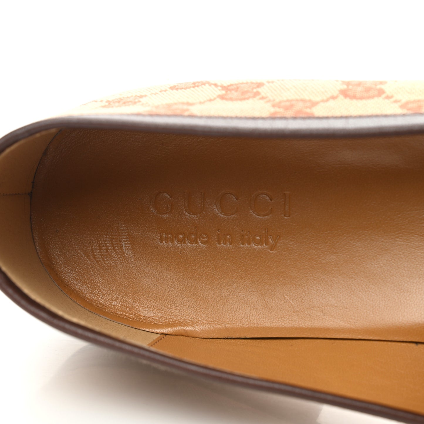 Canvas GG Monogram Horsebit Mens Jordaan Loafers 11 Beige Ruggine Light Brown