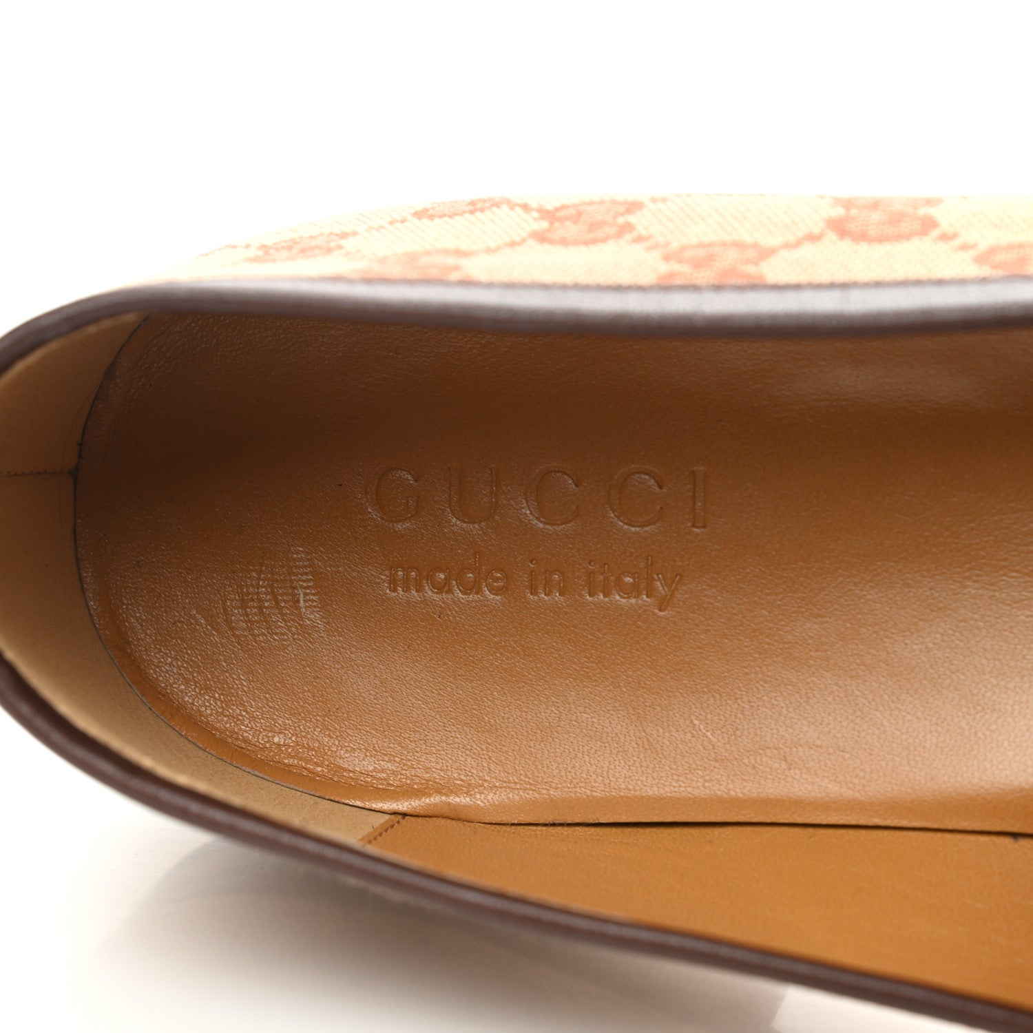 Gucci Canvas GG Monogram Horsebit Mens Jordaan Loafers 11 Beige Ruggine Light Brown 6 of 8