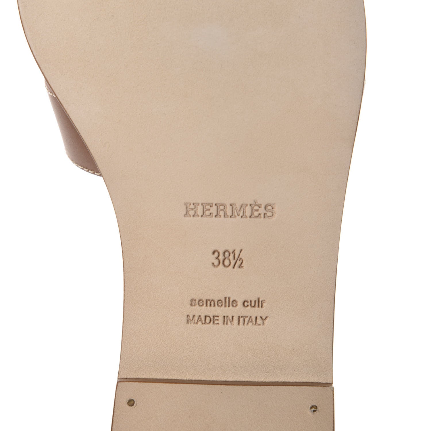Hermes Box Calfskin Oran Sandals 38.5 Gold 9 of 10