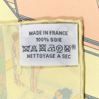 Hermes Silk On The Beach Scarf 90 Jaune Soufre Aqua 6 of 6