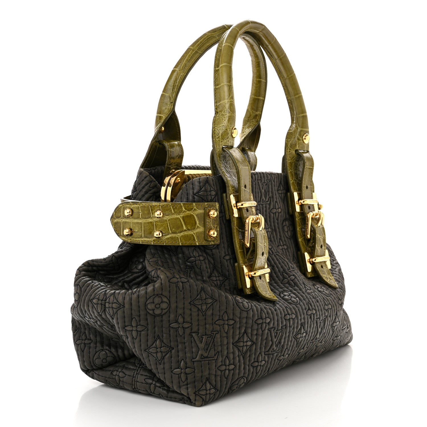 Louis Vuitton Monogram Motard Alligator Biker Vert Grey 3 of 10