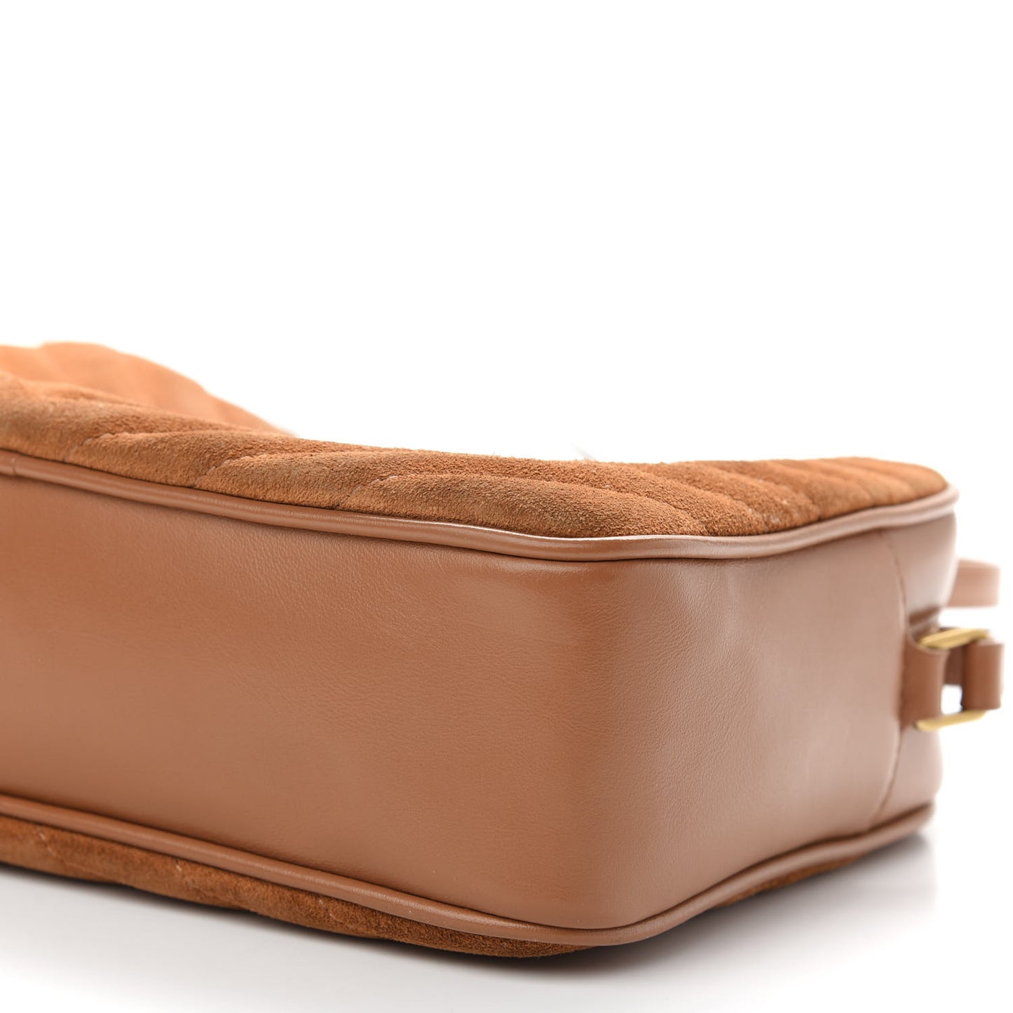 Suede Matelasse Monogram Lou Camera Bag Cinnamon