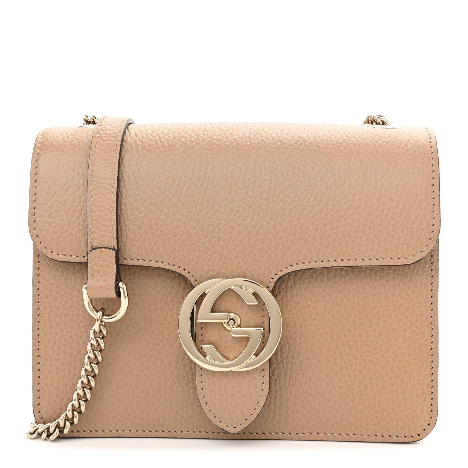 Gucci Dollar Calfskin Small Interlocking G Shoulder Bag Camelia 1 of 11