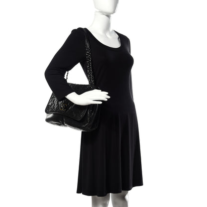 Chanel Grained Calfskin Large Natural Beauty Flap Black 2 of 13