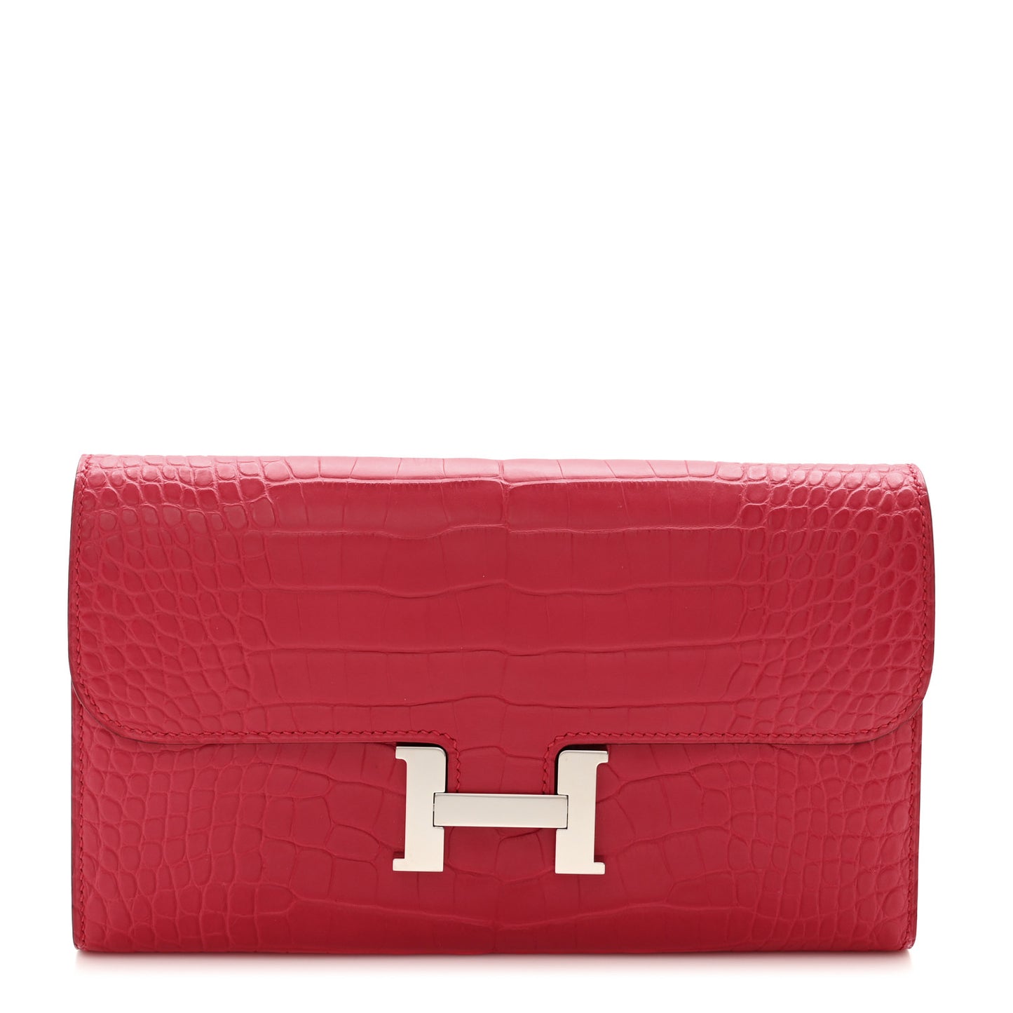 Matte Alligator Constance Long Wallet Rose Extreme