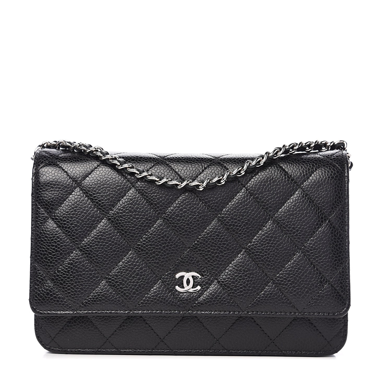 Caviar Quilted Wallet On Chain WOC Black