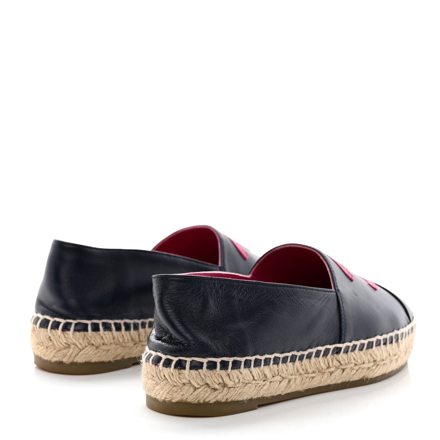Lambskin CC Espadrilles 37 Navy Fuchsia Black