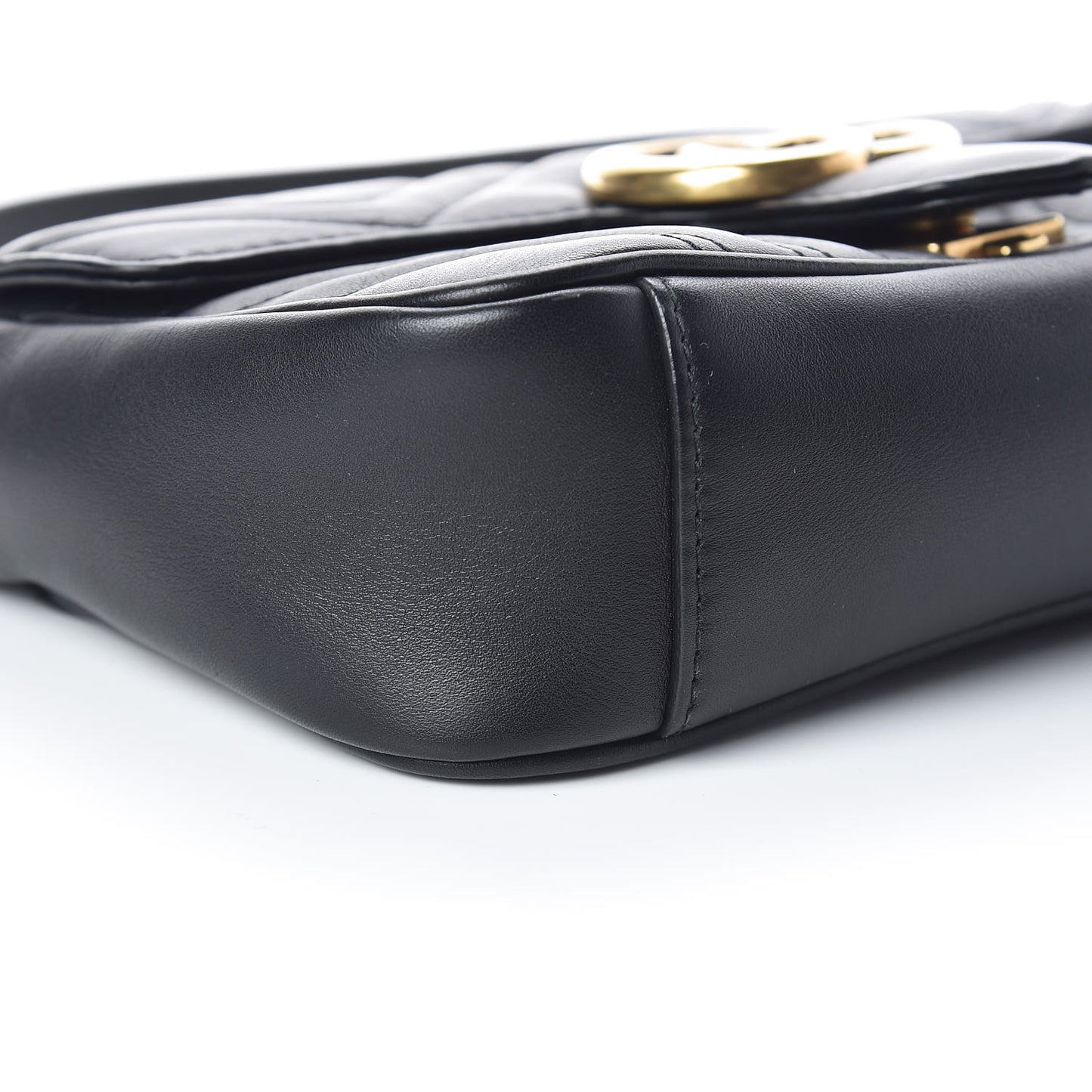 Calfskin Matelasse Mini GG Marmont Shoulder Bag Black