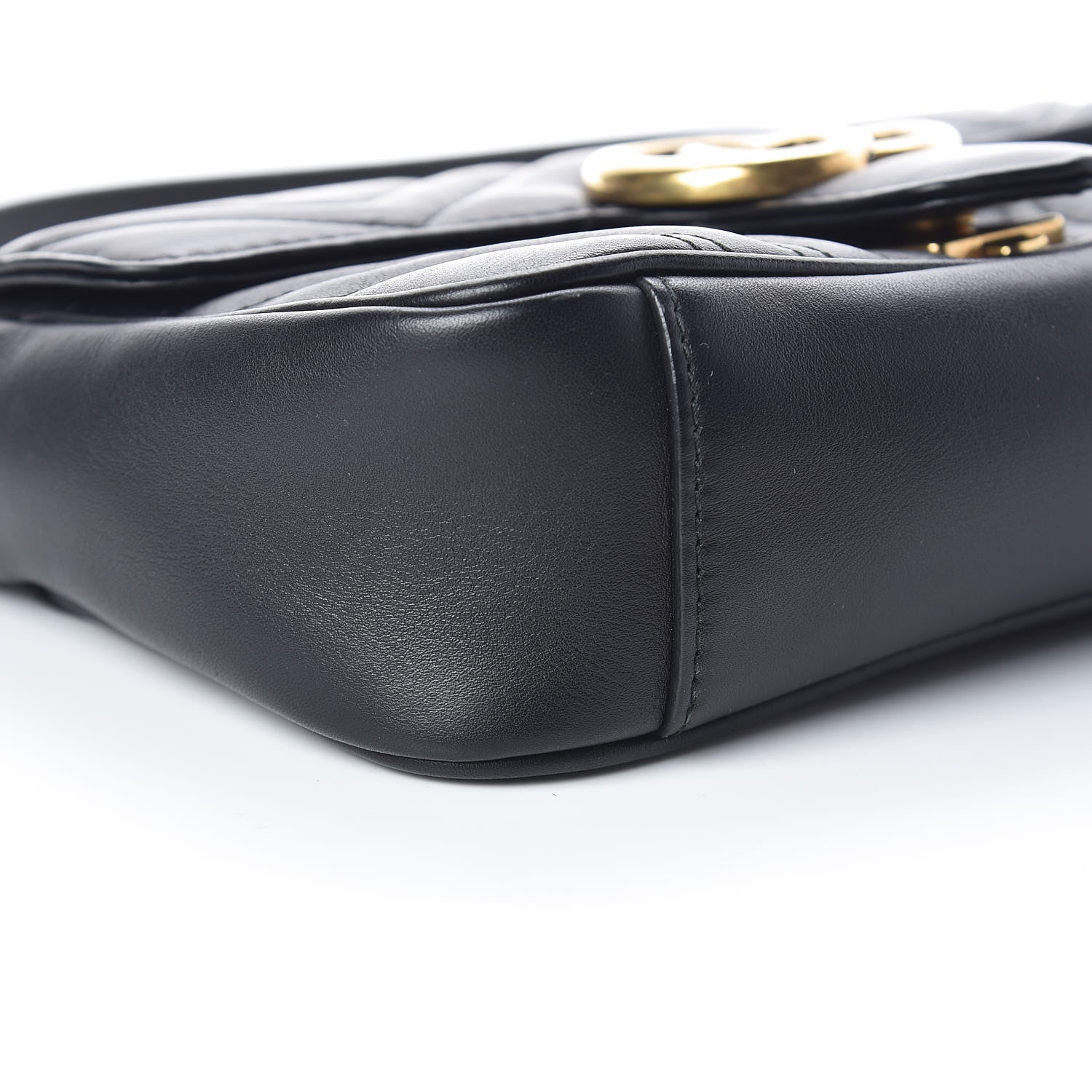 Gucci Calfskin Matelasse Mini GG Marmont Shoulder Bag Black 9 of 11