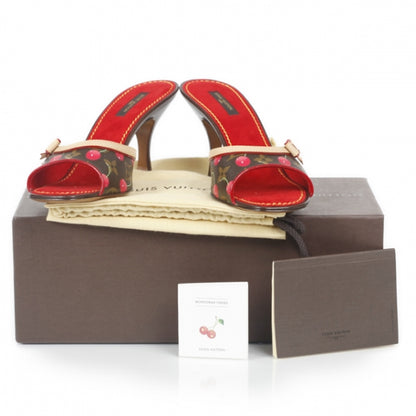 Louis Vuitton Monogram Cerises Open Toe Slides 39.5 10 of 10