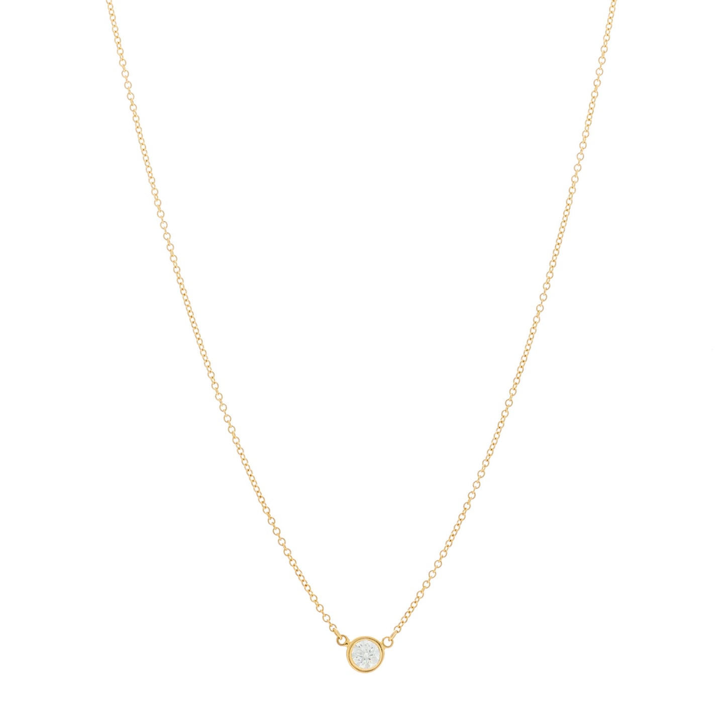 18K Yellow Gold Diamond .24ct Elsa Peretti Diamonds by the Yard Pendant Necklace
