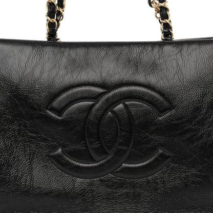 Chanel Shiny Aged Calfskin Shopping Bag Black 8 of 10