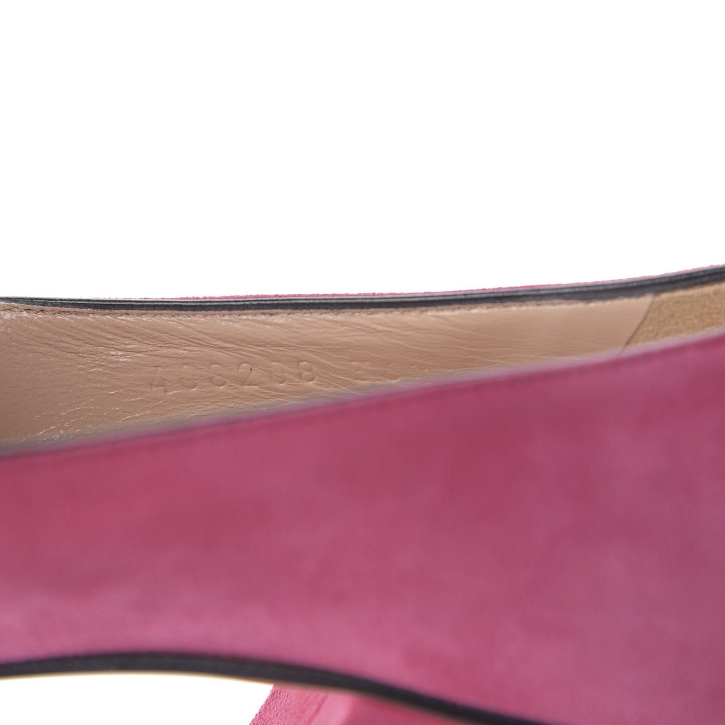 Kid Scamosciato GG Marmont Fringe 50mm Loafer Pumps 36.5 Hot Pink