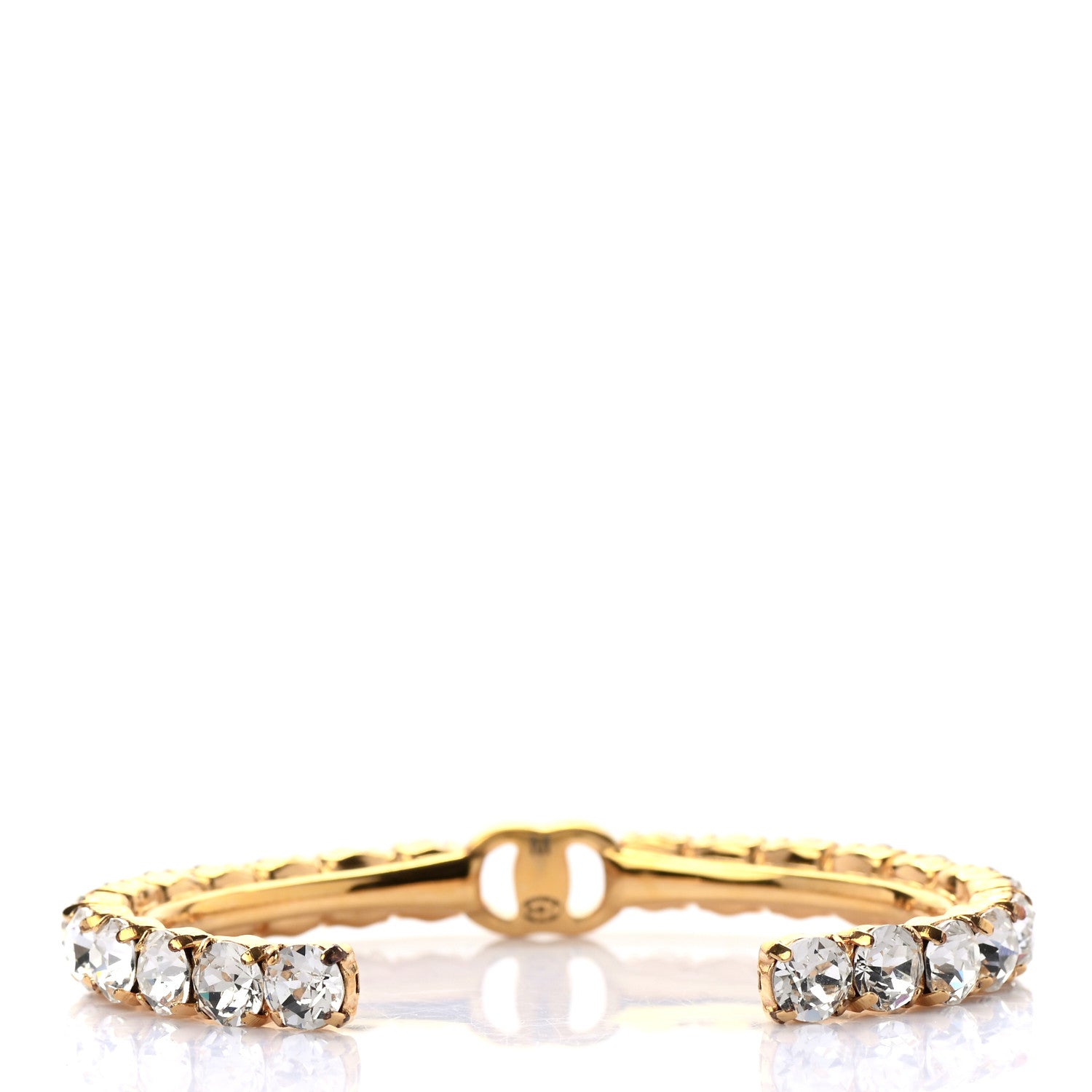 Chanel Crystal More Is More Cuff Bracelet M Gold 3 of 4