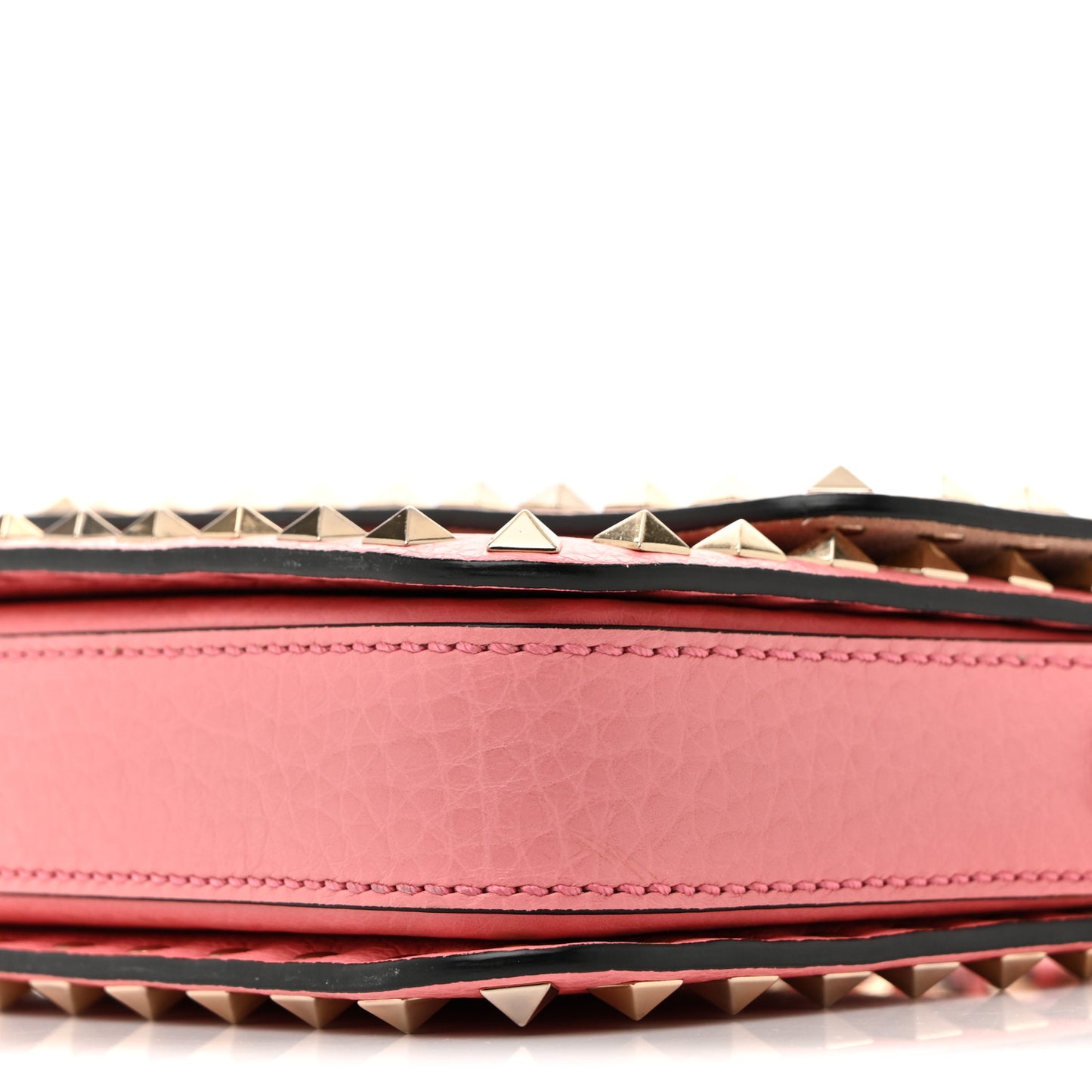 Pebbled Calfskin Rockstud Flap Crossbody Bag Paradise Rose