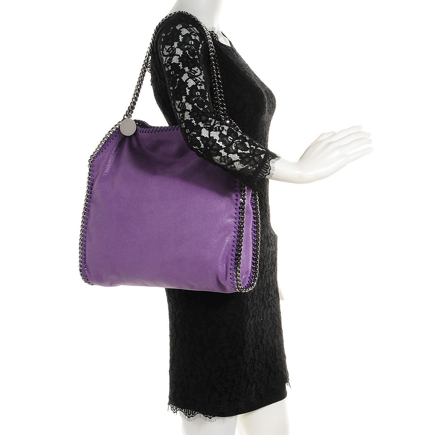 Stella McCartney Faux Leather Shaggy Deer Falabella Small Tote Bright Purple 2 of 8