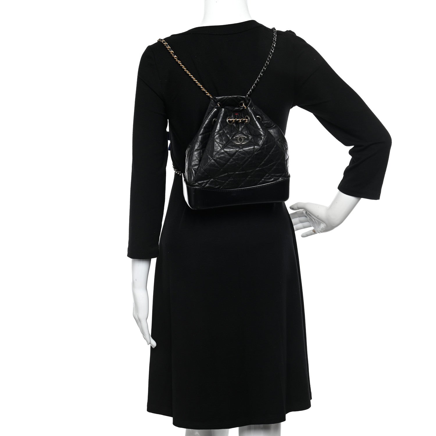 Chanel Aged Calfskin Quilted Small Gabrielle Backpack Black 2 of 10