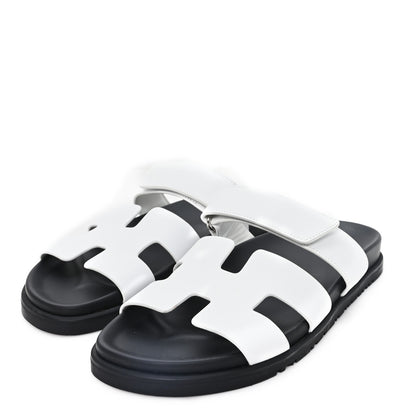 Hermes Calfskin Womens Chypre Sandals 38.5 White 4 of 9