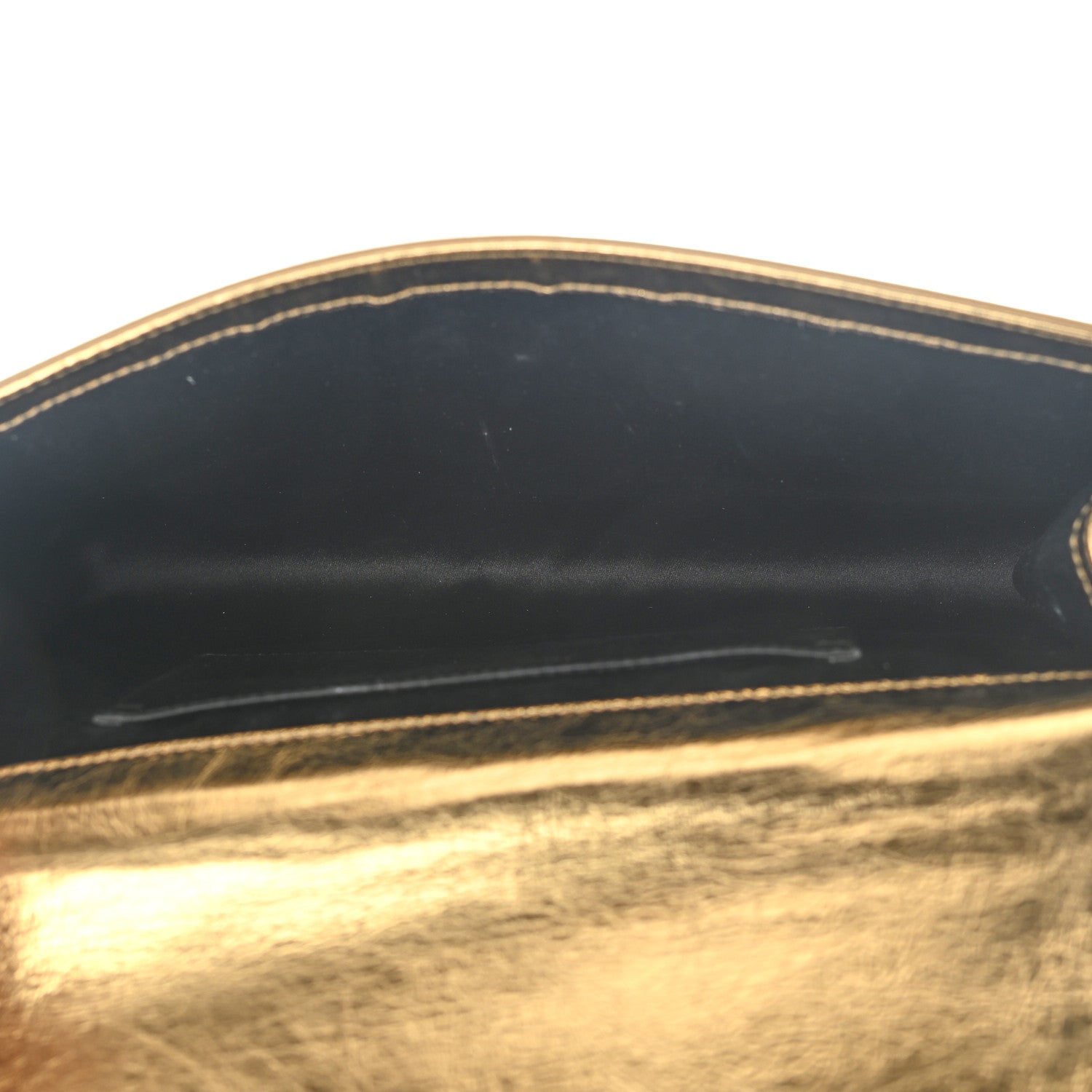 Saint Laurent Metallic Calfskin Monogram Large Belle De Jour Clutch Gold 4 of 6