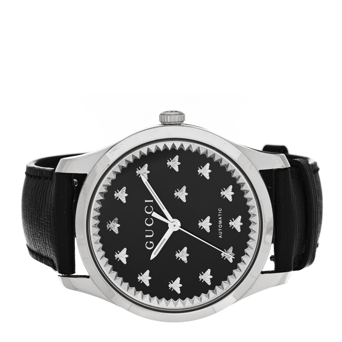 Stainless Steel Calfskin 42mm G-Timeless Bee Automatic Watch Black