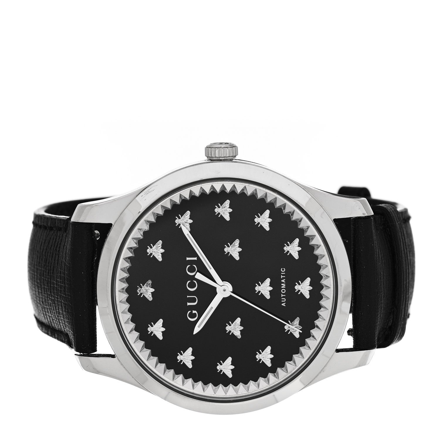 Gucci Stainless Steel Calfskin 42mm G-Timeless Bee Automatic Watch Black 2 of 4
