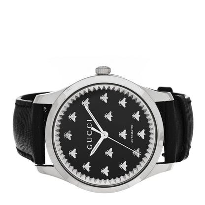 Gucci Stainless Steel Calfskin 42mm G-Timeless Bee Automatic Watch Black 2 of 4