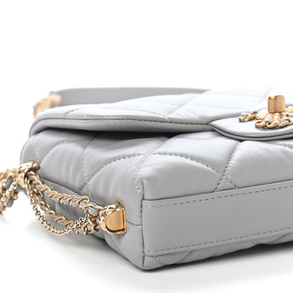 Chanel Lambskin Quilted Crush On Chains Flap Bag Grey 8 of 9