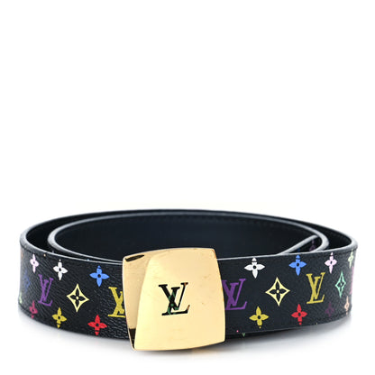Louis Vuitton Monogram Multicolor LV Cut Reversible Belt 80 32 Black 1 of 5