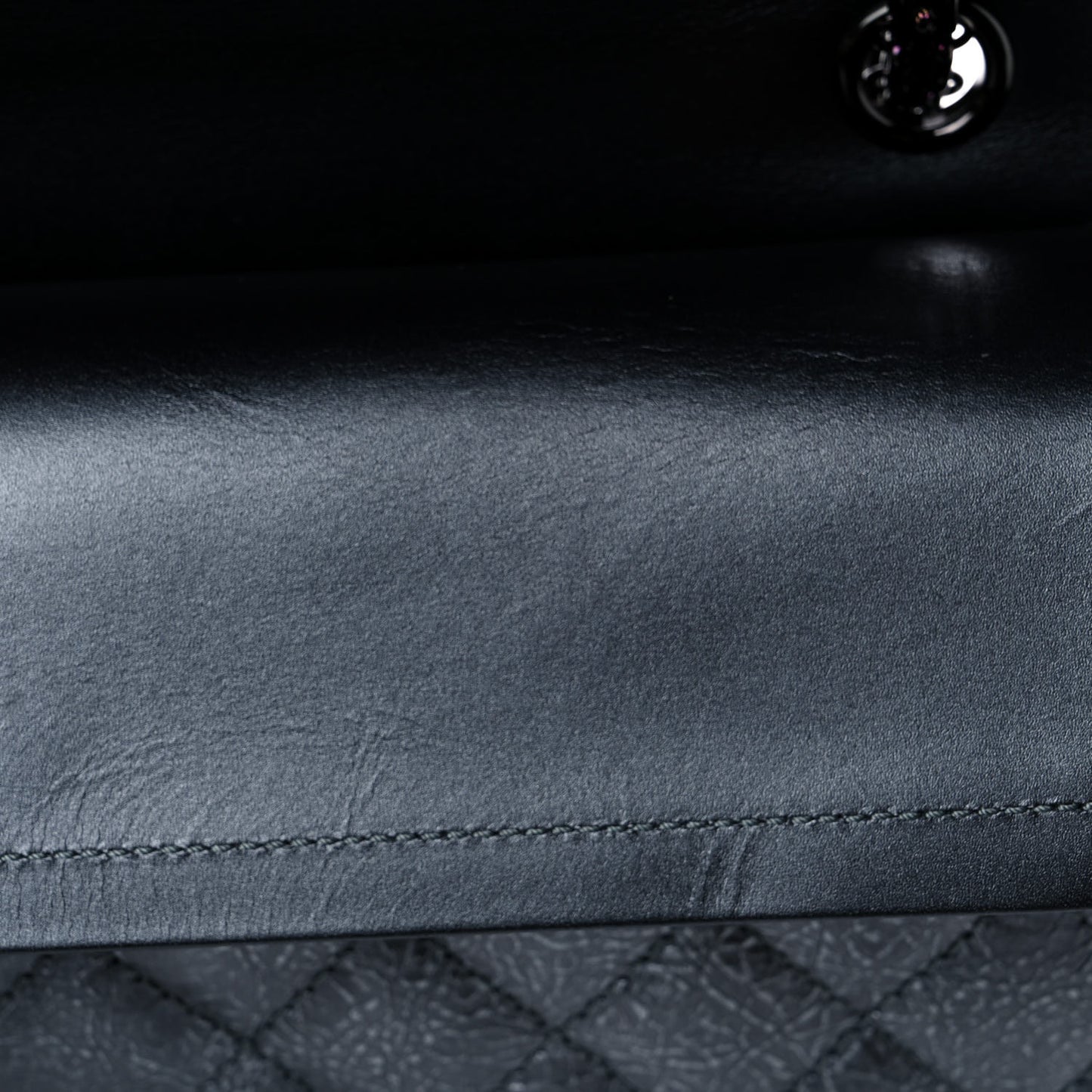 Metallic Crumpled Calfskin Quilted 2.55 Reissue 226 Flap Charcoal