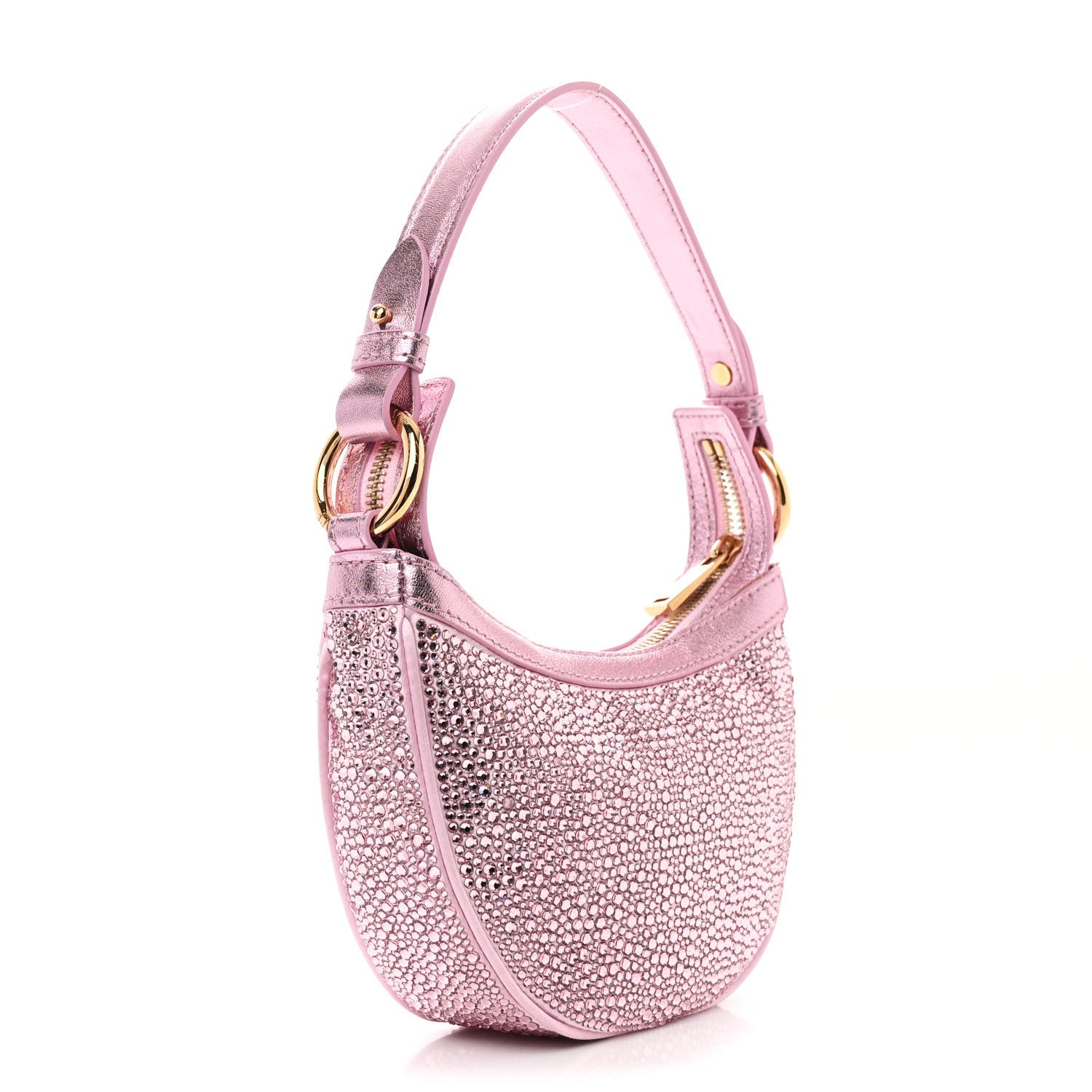 Versace X DUA LIPA Crystal Repeat Mini Hobo Pink 3 of 10