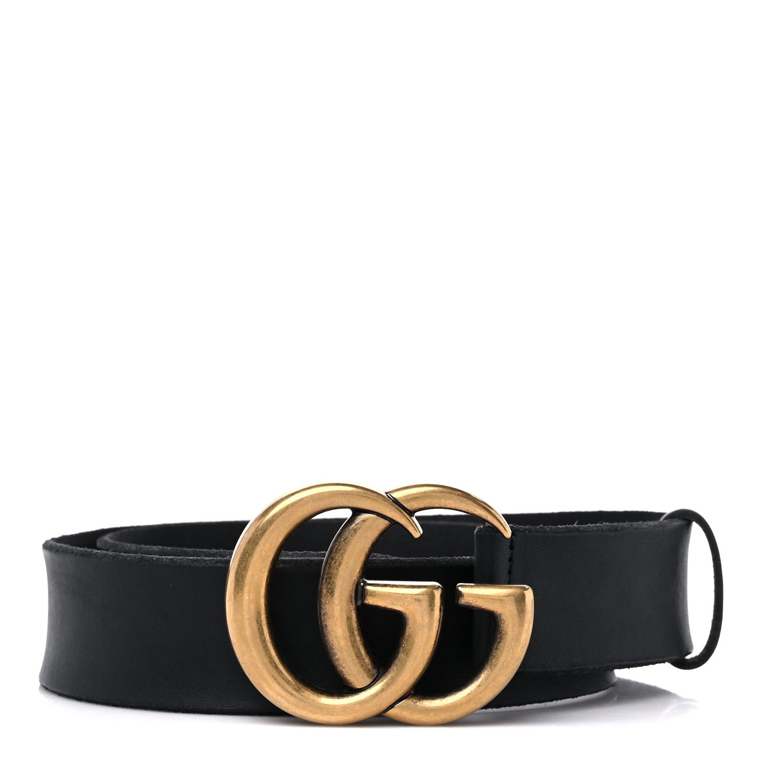 Gucci Faded Calfskin Double G 40mm Belt 80 32 Black 1 of 7