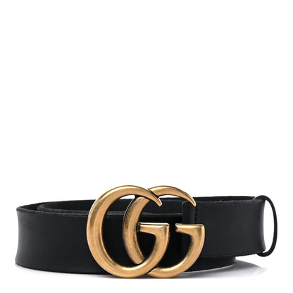 Gucci Faded Calfskin Double G 40mm Belt 80 32 Black 1 of 7