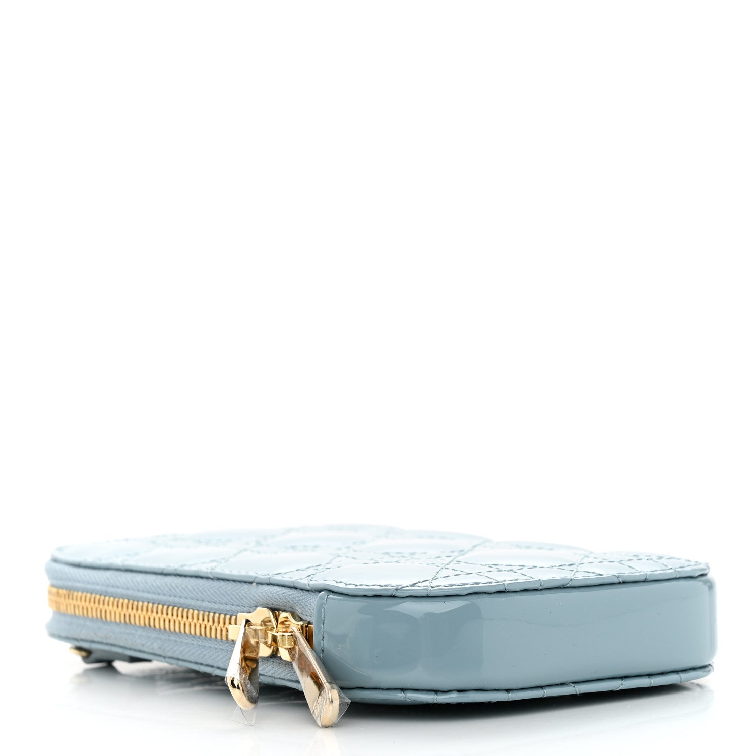 Christian Dior Patent Cannage Lady Dior Phone Holder Bracing Blue 4 of 11