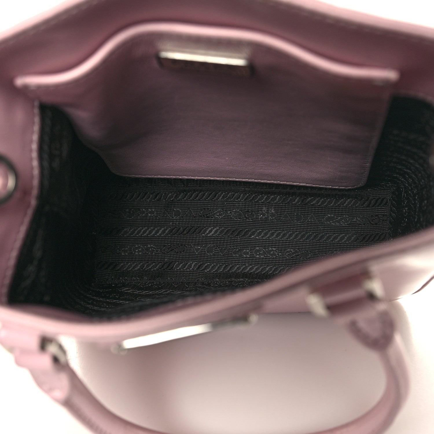 Prada Spazzolato Triangle Small Double Handle Crossbody Tote Alabastro 4 of 9