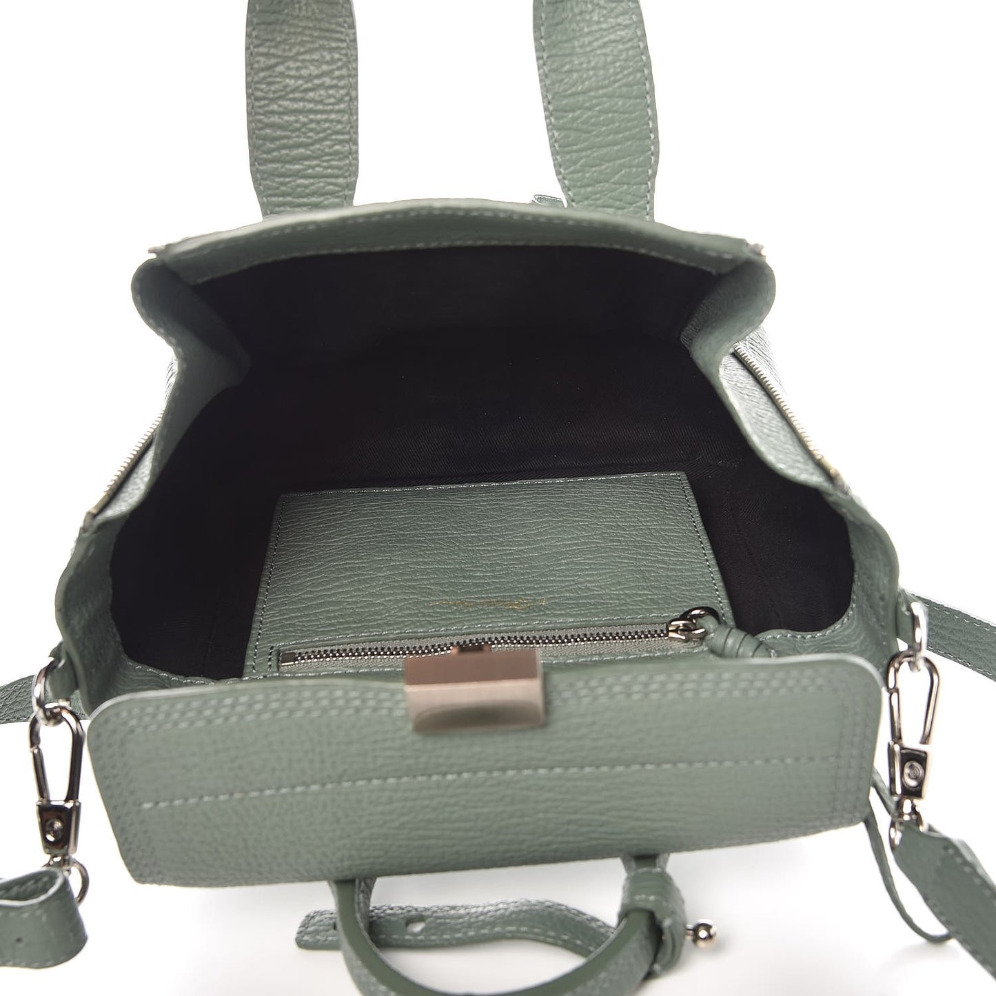 3.1 Textured Calfskin Mini Pashli Satchel Agave