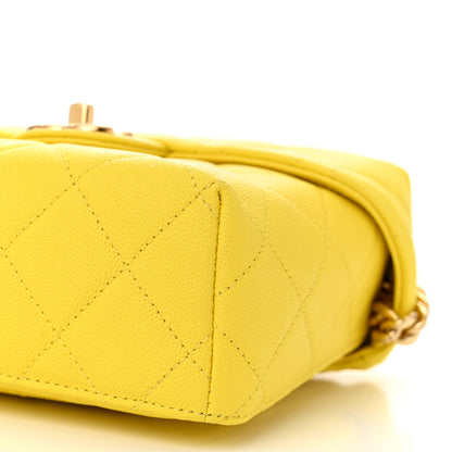 Chanel Caviar Quilted Handy Box Vanity Case Yellow 10 of 11