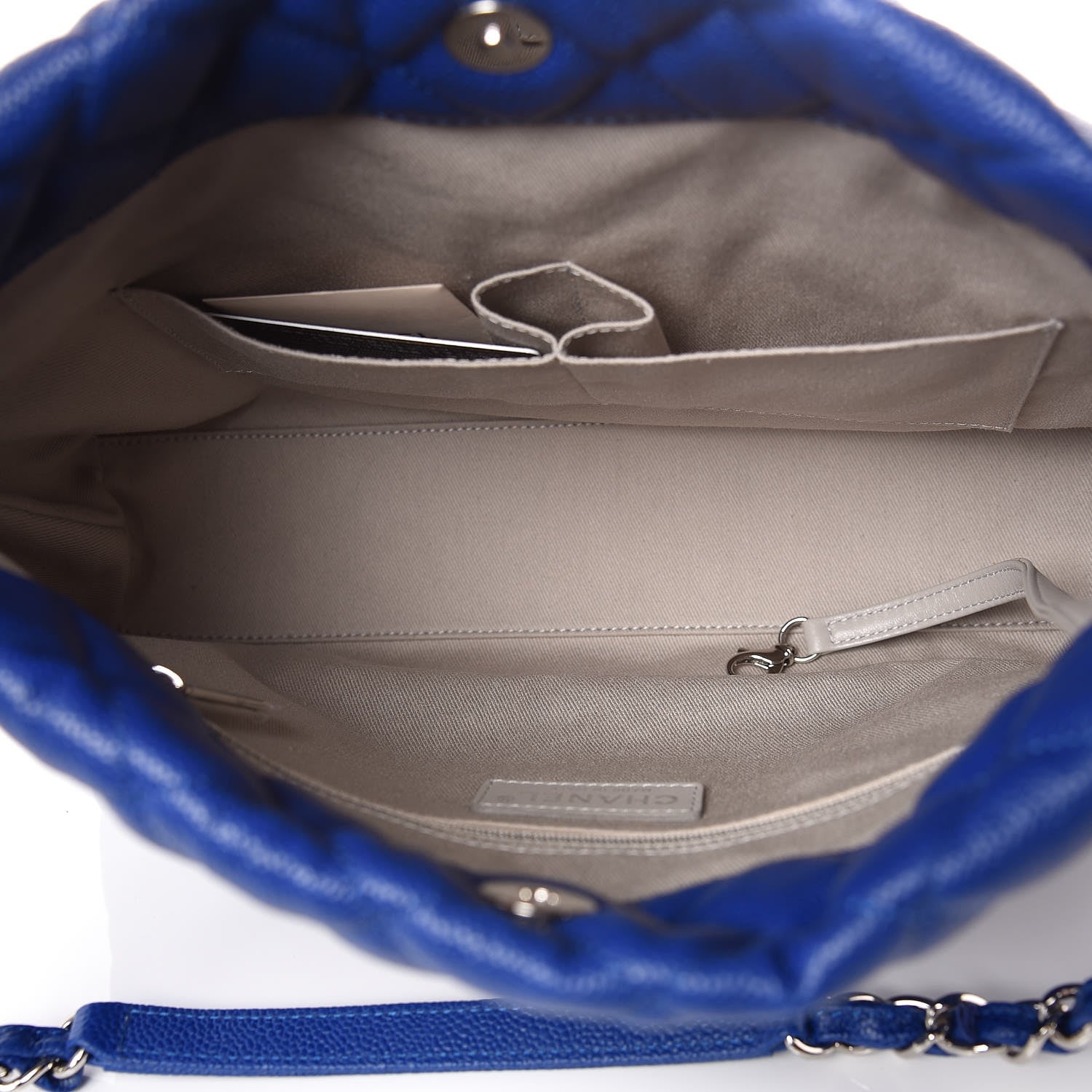 Chanel Caviar Quilted Easy Zip Tote Cobalt Blue 5 of 7