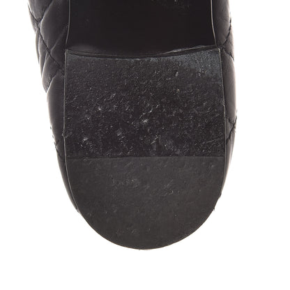 Chanel Aged Calfskin Quilted CC Cap Toe Ballerina Flats 39.5 Black 12 of 15