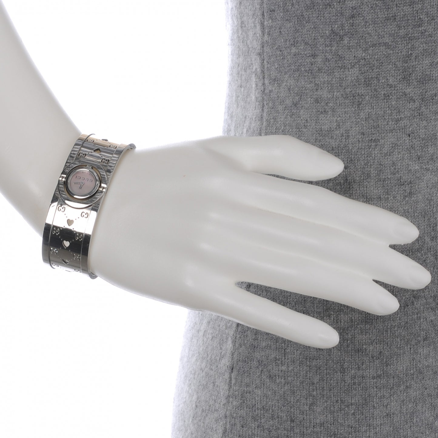 Stainless Steel Mother of Pearl 23mm Twirl Heart Quartz Watch