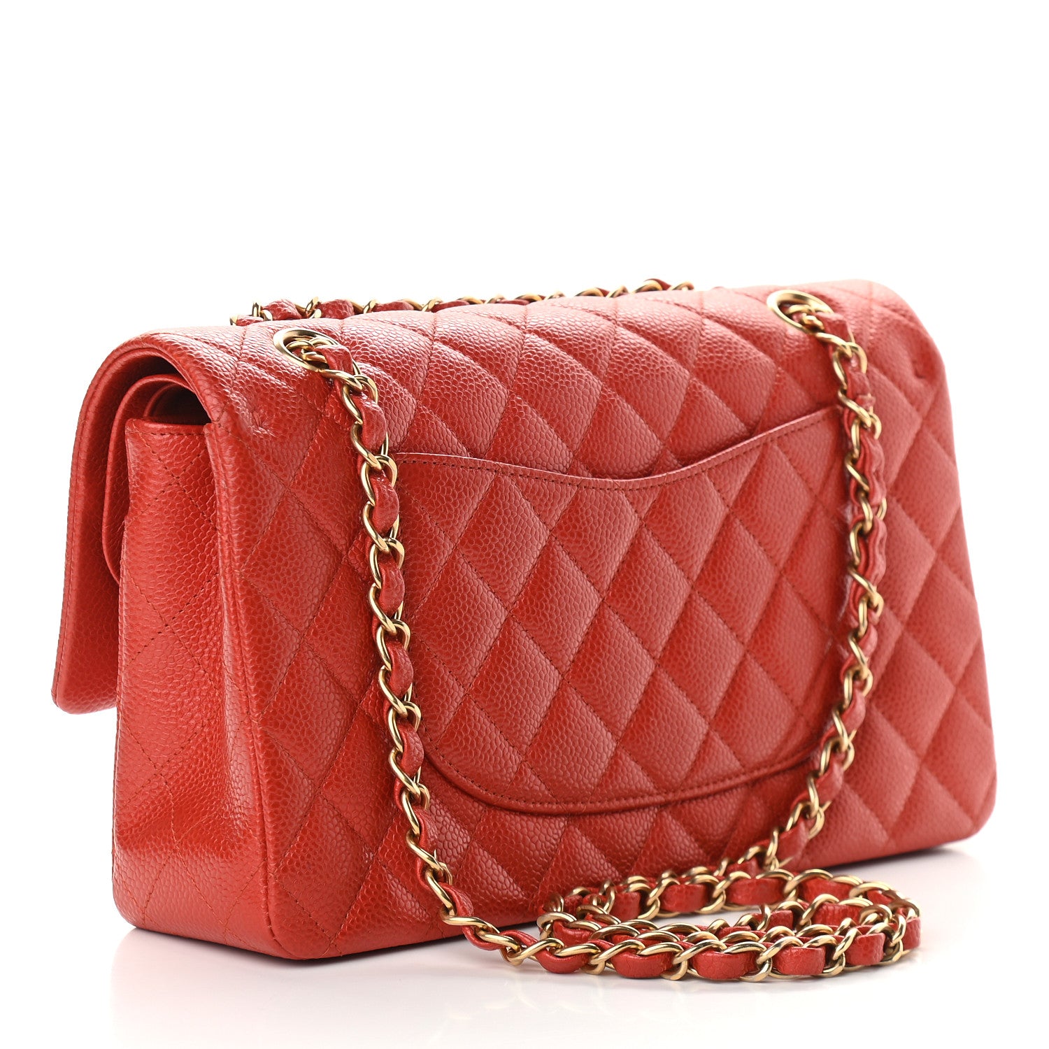 Chanel Caviar Quilted Medium Double Flap Orange 2 of 11