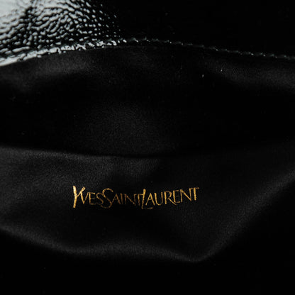 Saint Laurent Textured Patent Monogram Large Belle De Jour Clutch Black 6 of 7