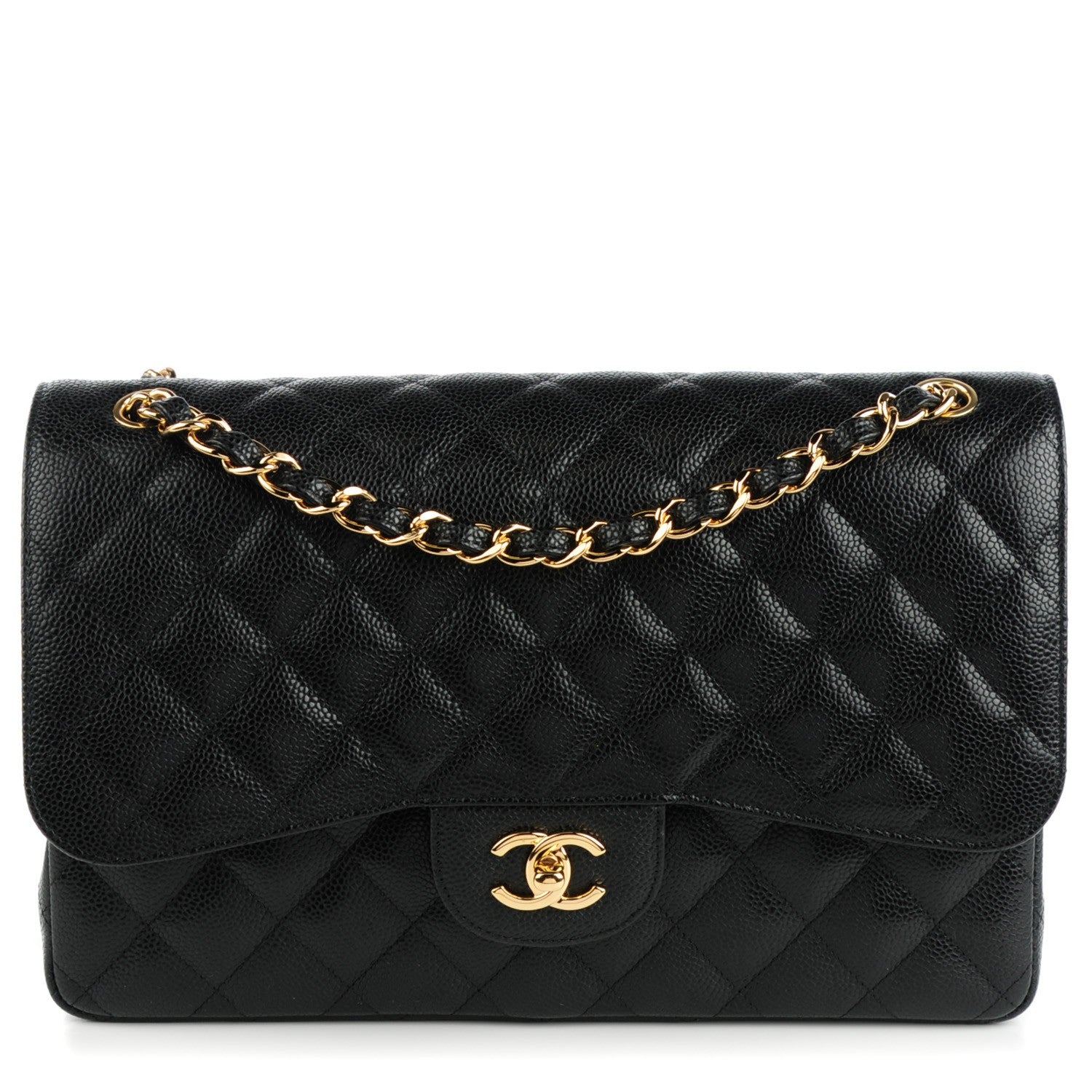 Chanel Caviar Quilted Jumbo Double Flap Black 1 of 8