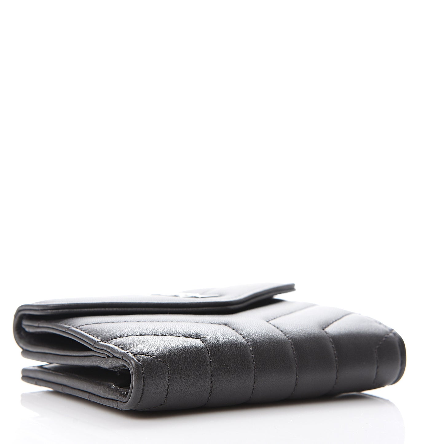 Lambskin Y Quilted Monogram Compact Loulou Wallet Asphalt
