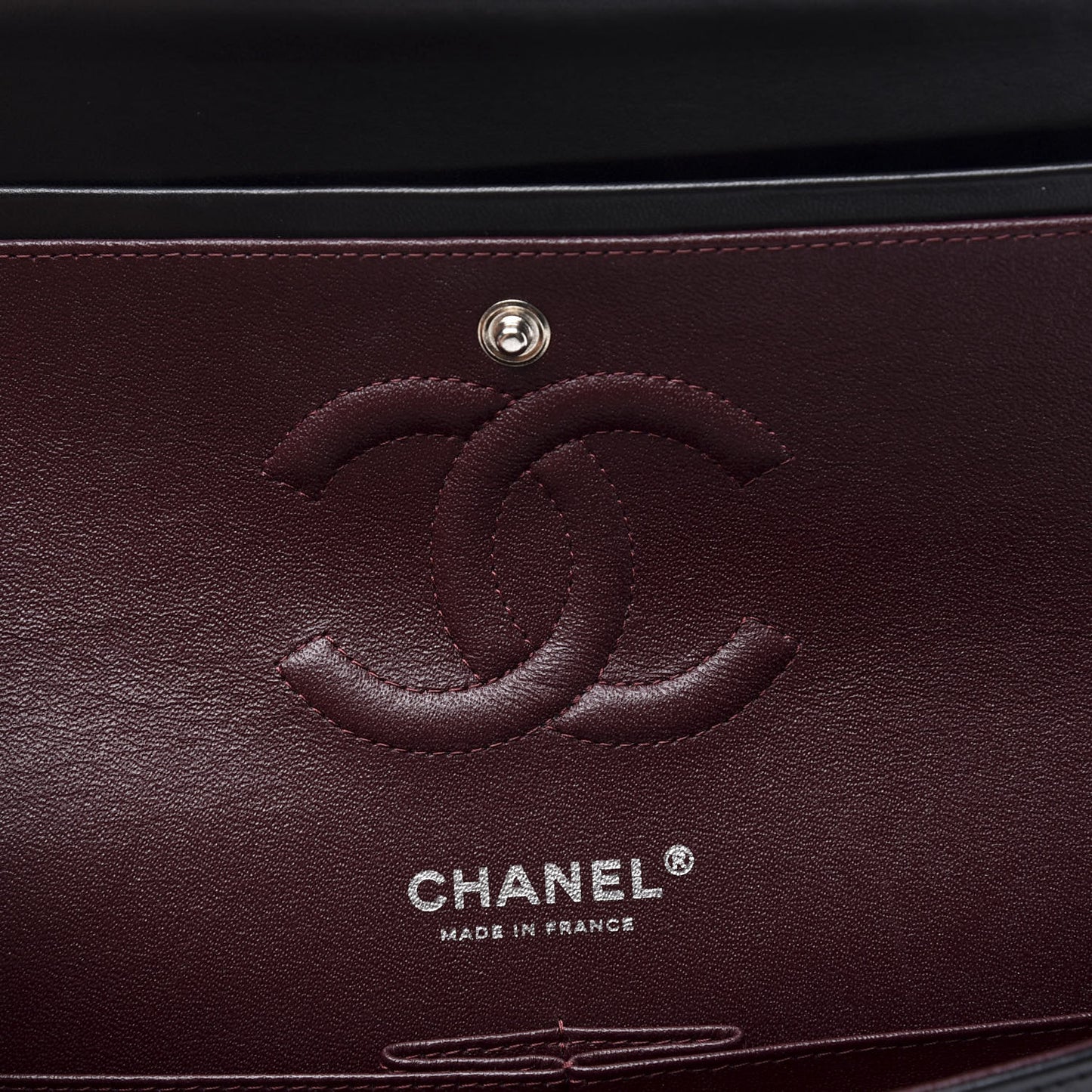 Lambskin Quilted Medium Double Flap Black