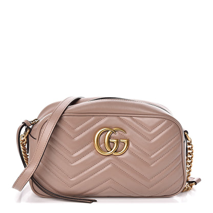 Gucci Calfskin Matelasse Small GG Marmont Chain Shoulder Bag Porcelain Rose 1 of 13